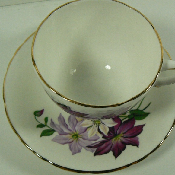 Delphine Bone China England Porcelain Floral Flower Tea Coffee Cup & Saucer Set - Picture 3 of 12